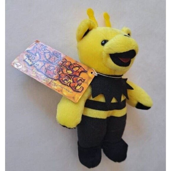 King Bee Bear Grateful Dead Plush Doll Beanie Collectible Concert Tour Music NWT - Picture 2 of 4